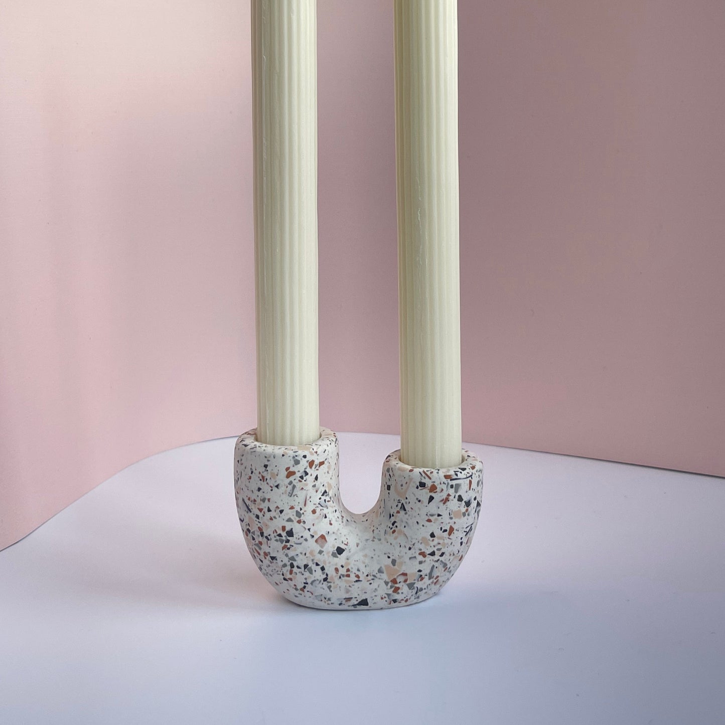 Duo Candlestick Holder - Terrazzo Trinkets