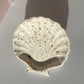 Small Shell shaped trinket catchall made with shells and a white base